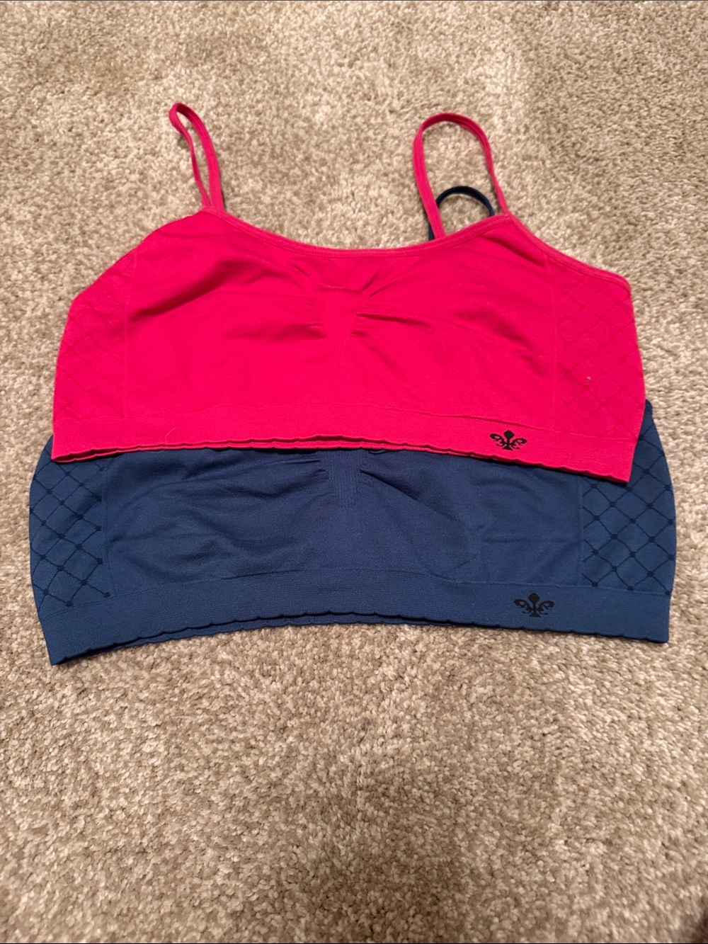 Lily of France Pink & Navy Seamless Crop Bralette Duo